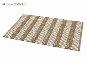 Striped Natural Jute <b>Door</b> <b>Mat</b> Handmade <b>Washable</b> Non-Slip Eco-Friendly PET Friendly for Front <b>Door</b> Hallway Porch Patio Home - Product Image 3