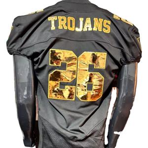 Camiseta de fútbol americano de talla grande, pantalones de sublimación elásticos transpirables, fábrica OEM, imágenes reales bordadas de talla grande - Product Image 1