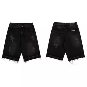 Summer Wholesale Bulk <b>Men's</b> Clothing <b>Jeans</b> Shorts Denim Fabric With Pocket Oversized Loose Vintage <b>Men</b> <b>Jeans</b> Shorts Plus Size - Product Image 5