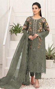 Elegante Salwar Kameez Moderno de Seda Bordado Semisellado con Lentejuelas y Trabajo Khatli para Mujer, Ideal para Bodas, Fiestas y Eventos, de Secado Rápido - Product Image 2