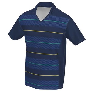 เสื้อโปโลสีน้ำเงินกรมท่า สีเขียวอมฟ้า สีเหลือง สำหรับกีฬา แบบสั่งทำพิเศษ ผู้ผลิตเสื้อทีมคริกเก็ต เสื้อฟุตบอล โพลีเอสเตอร์ 100% - Product Image 2