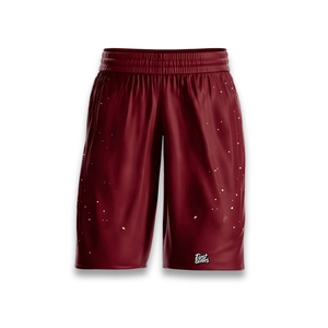 Conjunto de Uniforme de Baloncesto Personalizado para Hombre, Camiseta sin Mangas y Pantalones Cortos, Color Granate y Dorado, Impresión por Transferencia de Calor, 100% Poliéster - Product Image 4