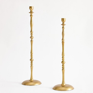 Juego de 2 Portavelas de Latón en Oferta, Acabado Dorado, Diseño Metálico Duradero, Decoración para el Hogar, Decoración Navideña - Product Image 1