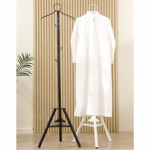 Space Saving Foldable Wooden Clothes Drying Rack Tripod Laundry Hanger Stand Portable Rotating Garment Towel Storage Rack Stand - Product Image 3