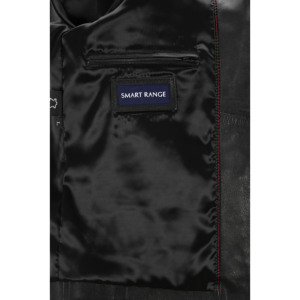 Chaqueta de Cuero Personalizada 100% Genuina de Cuero Napa Negro, Inspirada en la Película LOOPER, Chaqueta de Cuero Suave Estilo Rockstar Retro para Hombre - Product Image 4