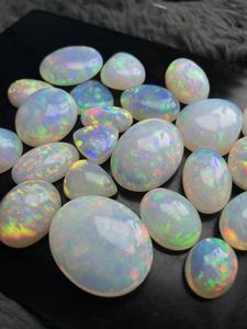 Lot de cabochons d'opale naturelle éthiopienne, formes variées, opale de feu multicolore, pierres précieuses lâches chatoyantes, sans traitements, 5-40 carats pour la joaillerie - Product Image 4