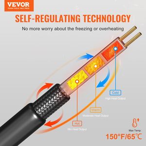 Cavo Riscaldante Autorigenerante da 30FT 5W/FT per Tubi, Nastro Termico per Sciogliere la Neve sul Tetto e Proteggere le Grondaie dal Congelamento - Product Image 2