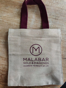 Bolsas de Yute Impresas Personalizadas al por Mayor para Joyería y Embalaje Minorista, Bolsa de Yute Natural Ecológica con Asas de Tela - Product Image 2