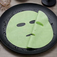 Y573 Masque facial vert en gaze médicale réparatrice, blanchissante et hydratante en profondeur, en fibre végétale biodégradable de cactus
