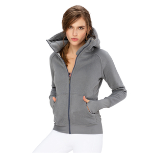 Custom Logo Printed Breathable Woven Cotton Winter Women's Fleece Jacket Sport <b>Running</b> Zipper <b>Hoodie</b> - Product Image 4