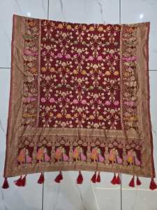 ผ้าคลุมไหล่จอร์เจตต์วิสโคสแท้ ดีไซน์หรูหรา น้ำหนักเบา พลิ้วไหว สไตล์ชาติพันธุ์ สำหรับผู้หญิง ใส่ไปงานปาร์ตี้ งานแต่งงาน ขายส่ง รับผลิตตามแบบ (OEM) ส่งออก - Product Image 4