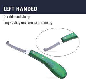 Cuchillo Profesional para Pezuñas, Cuchillo de Herrador de Acero Inoxidable de Primera Calidad con Mango de Madera Verde, Herramienta Afilada para Recortar Pezuñas de Caballos - Product Image 2