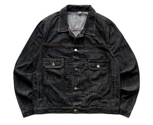 Veste en jean vintage personnalisée pour l'hiver, style formel et streetwear décontracté, avec broderie imprimée patchwork et décoration boutonnée - Product Image 1