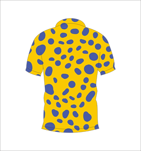 เสื้อโปโลผู้ชายลายจุดสีเหลืองน้ำเงินแบบกำหนดเอง – เสื้อยืดกอล์ฟแขนสั้นพิมพ์ลายจุดแบบนามธรรมระบายอากาศได้ดีสวมใส่สบายในฤดูร้อน - Product Image 5