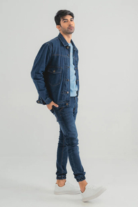 2026 <b>Custom</b> Size Men's New Style Waterproof <b>Denim</b> <b>Jacket</b> Casual Solid Blue Knitted Outdoor OEM Serviced for Winter - Product Image 4