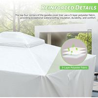 Cubierta para Gazebo de Techo Rígido Blanco de 12'x16', Universal para Exteriores, Impermeable, Cerrada, con Paredes Laterales y Ventanas de Malla para Invierno