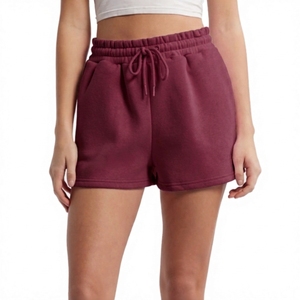 Pantalones Cortos Deportivos de Verano para Mujer, Cintura Media, Felpa, Casuales, con Bolsillos, Transpirables, 100% Algodón Tejido, con Cordón Ajustable - Product Image 4