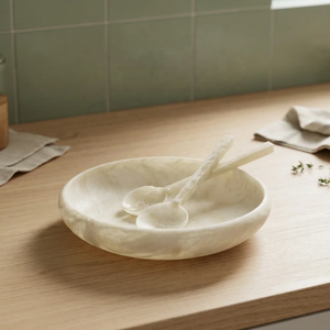 Bol à salade en résine écologique, fait main, poli, design mignon, bol de service alimentaire pour la maison, l'hôtel, la restauration, vaisselle - Product Image 2