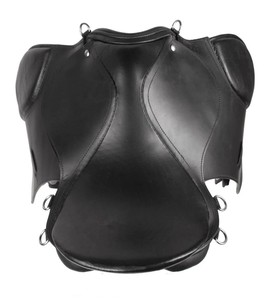 Selle de dressage pour cheval en cuir et bois de qualité supérieure |   Siège équestre Softy en métal nickelé pour l'équitation anglaise |   Logo personnalisé en couleur pour sentier - Product Image 3