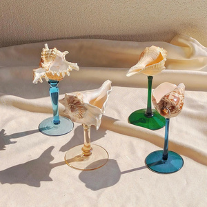 Copa de vino hecha a mano con concha marina, vajilla navideña costera, copa de vino con forma de concha, copa para boda en la playa, regalo para ella y decoración. - Product Image 2
