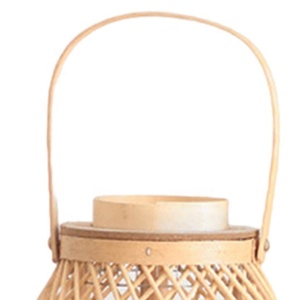 Farol de bambú tejido natural para jardinería, soporte de vela de bambú de Color claro ecológico, hecho en Vietnam, el más vendido - Product Image 3