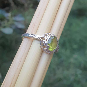 Anillo de boda de piedra NATAL DE AGOSTO Vintage de Plata de Ley 925, joyería de moissanita de peridoto Original para mujer, anillo de compromiso - Product Image 5