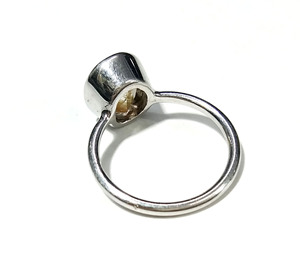 Natural Golden Rutilated <b>Quartz</b> <b>Ring</b> 925 Sterling Silver Faceted Gemstone Round Bezel Set Minimalist Style Unisex Jewelry - Product Image 5