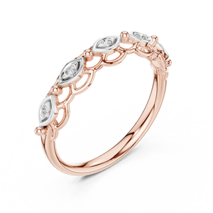 Bague pour femme en or rose 18 carats plaqué rhodium, sertie d'un diamant de laboratoire minimaliste rond taille brillant, pour fiançailles, mariage et usage quotidien. - Product Image 1