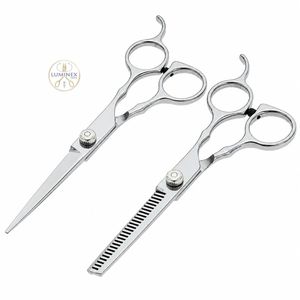 Ensemble de ciseaux à effiler et de ciseaux de coiffure professionnels pour salon/barbier, avec rasoir tranchant - Product Image 2