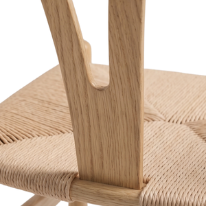 Chaise de salle à manger minimaliste en bois massif avec assise en corde, écologique et durable, pour appartement, maison, salle à manger, restaurant, hôtel - Product Image 5