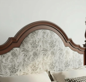 Modern Wooden Beds for Bedroom Furniture Minimalist Design Solid Teak Wood King Size Bed with Rattan Headboard Solid Wood Beds - Product Image 4