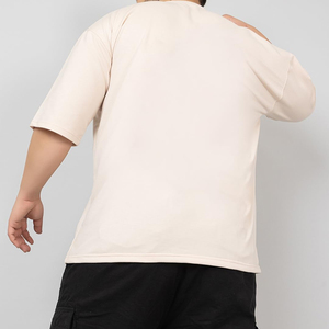 T-shirt Homme Col Rond Manches Courtes Noir en Polyester 220g Anti-rétrécissement Non-tissé Uni Imprimé sur le Devant Coupe Classique Grandes Tailles 4XL-6XL - Product Image 3