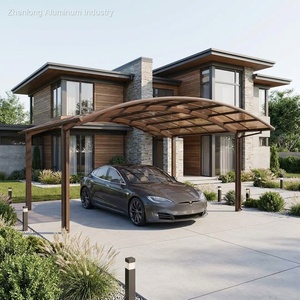 Tettoia per Auto 3x6m 6x6m Moderna e Lussuosa in Lega di Alluminio 6063-T5 Impermeabile, Garage Coperto per Giardino, Cortile e Villa - Product Image 1