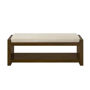 Panca Moderna Compatta da 47 Pollici con Ripiano Inferiore, Seduta Imbottita e Scarpiera per Soggiorno o Camera da Letto - Product Image 4