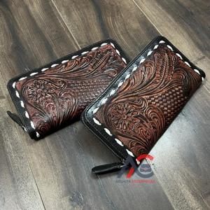 March Expo Unique Style Handmade Women Cowhide Leather Clutch with Detailing & Elegant Look Perfect Leather Wallet For Parties - Product Image 1