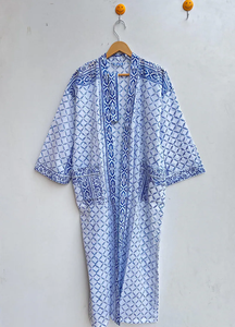 Bata Kimono de Algodón 100% Tejido con Estampado de Dibujos Animados para Mujer, Camisón de Verano Hecho a Mano, Cuello en V, Cintura Elástica, Largo hasta la Rodilla - Product Image 3