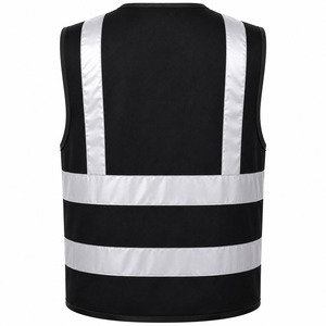 2026 New Black <b>Mesh</b> Safety Vest Reflective Strips Zip Closure Front Back Pockets Workwear Uniform Factory Direct Supplier - Product Image 3