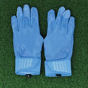 <b>Blue</b> Full Finger Baseball Batting Gloves With Breathable Synthetic <b>Material</b> Hook And Loop Closure For Adults Right Handed - Product Image 6