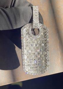 Colgante Personalizado con Diamantes VVS Corte Esmeralda, Plata 925, Joyería Hip Hop, Colgante para Rapper, Ideal para Regalo - Product Image 4