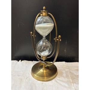 Sleek Transparent Glass <b>Sand</b> <b>Timer</b> with Black Metal Stand Eco-Friendly Long-lasting Cylindrical Shape for Home Decoration - Product Image 3