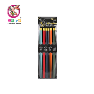 Vajilla asiática zen de plástico multicolor, palillos japoneses de 5 colores. - Product Image 1