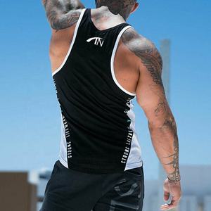 Camiseta sin mangas de verano personalizada para hombre, de punto, informal, para gimnasio, chaleco de entrenamiento muscular, bordado, 100% algodón para culturismo - Product Image 6