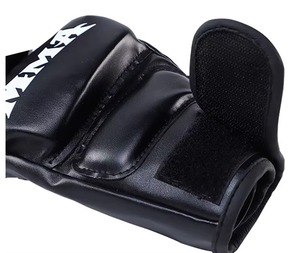 ถุงมือ MMA สีดำพรีเมียม ถุงมือสำหรับฝึกซ้อมศิลปะการต่อสู้แบบมืออาชีพ สำหรับการฝึกซ้อมชกมวยแบบเปิดฝ่ามือ - Product Image 4