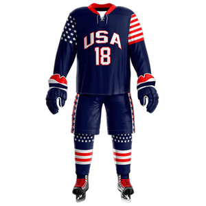 Men's Ice Hockey Jersey Set Yellow Green Sublimated Full Sleeve Moisture Wicking <b>Athletic</b> Apparel - Product Image 3
