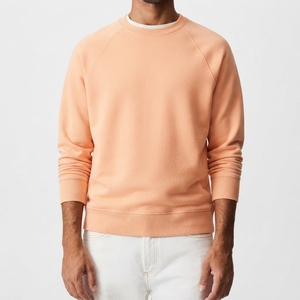 Nouveau sweat-shirt streetwear uni à col rond, style pull, avec poignets et ourlet côtelés, pour homme, marque privée. - Product Image 1