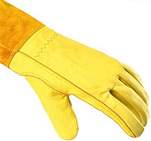 Hot Sale Long <b>Gardening</b> Work <b>Gloves</b> for <b>Ladies</b> Make Custom Design High Quality Leather Yellow Hand Safety Cactus Garden <b>Gloves</b> - Product Image 5
