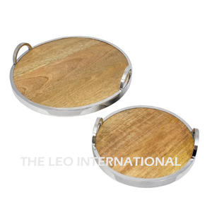 High Quality <b>Serving</b> Tray Popular Creative Metal Leafy Design <b>Serving</b> Tray <b>Set</b> with Handles Handmade <b>Dishes</b> & Plates Tray - Product Image 3