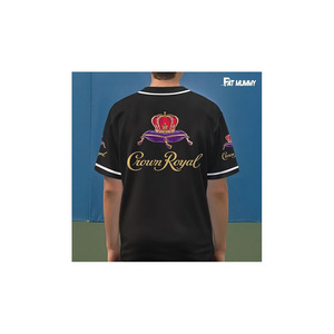 T-shirt de baseball ABRA SPORTS pour homme, col en V, style vintage, jersey boutonné, manches courtes, respirant, séchage rapide - Product Image 3