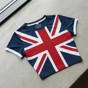 Camiseta Corta Y2K para Mujer, Personalizada con Bandera, Ajustada, Anti-Pilling, de Poliéster y Spandex - Product Image 6