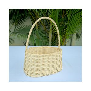 Panier ovale en rotin écologique, idéal pour les arrangements floraux, les présentoirs de fruits ou le stockage de l'ail et des oignons séchés - Product Image 2